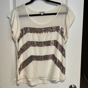 White Sequence blouse